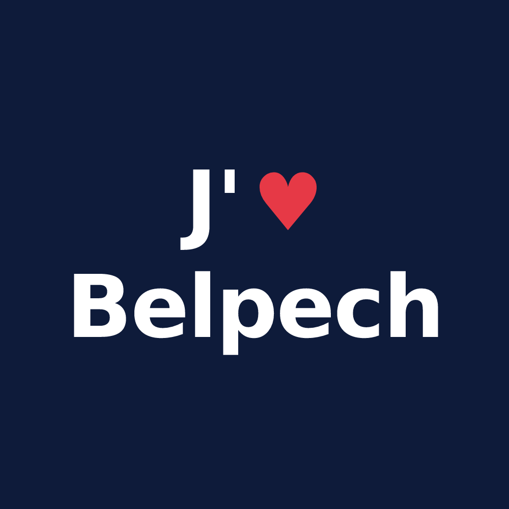 T-shirt personnalisé Belpech — design J'aime Belpech