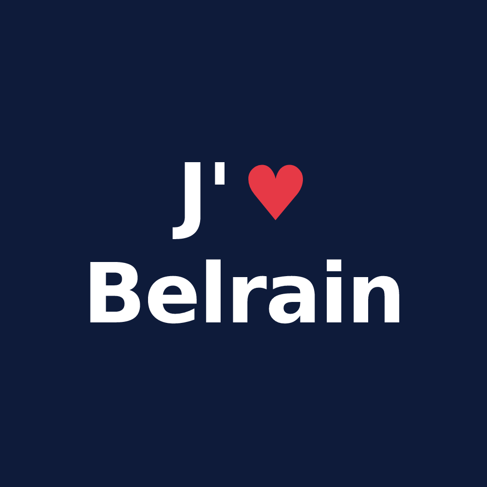 T-shirt personnalisé Belrain — design J'aime Belrain