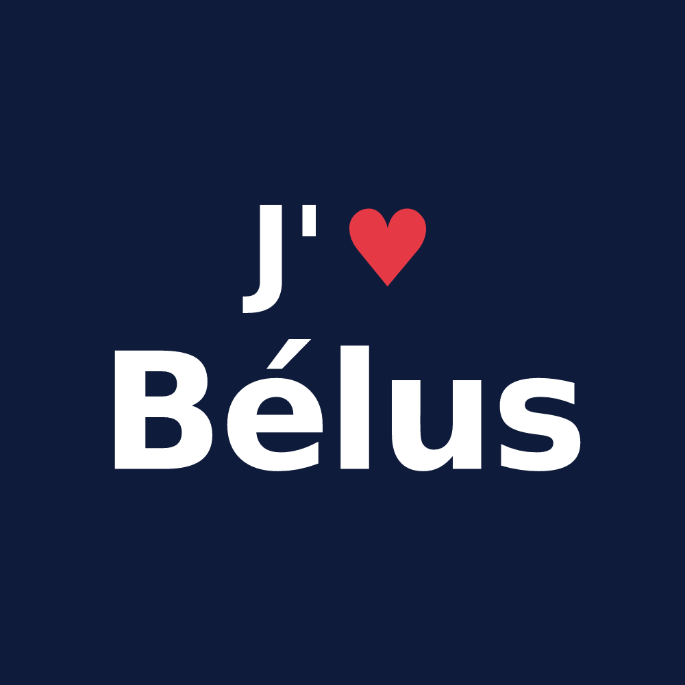 T-shirt personnalisé Bélus — design J'aime Bélus
