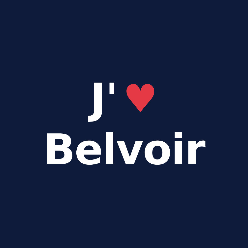 T-shirt personnalisé Belvoir — design J'aime Belvoir