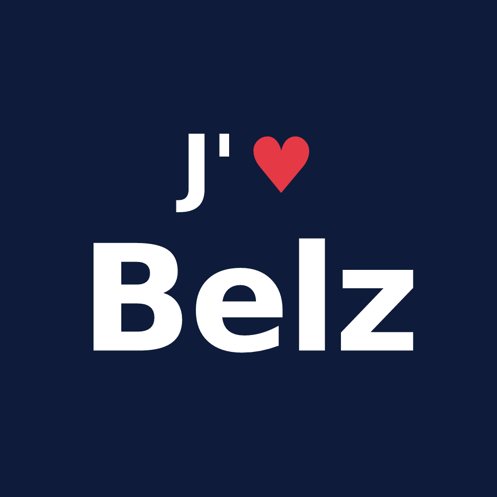 T-shirt personnalisé Belz — design « J'aime Belz » imprimé sur le t-shirt