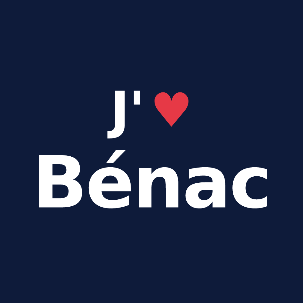 T-shirt personnalisé Bénac — design J'aime Bénac