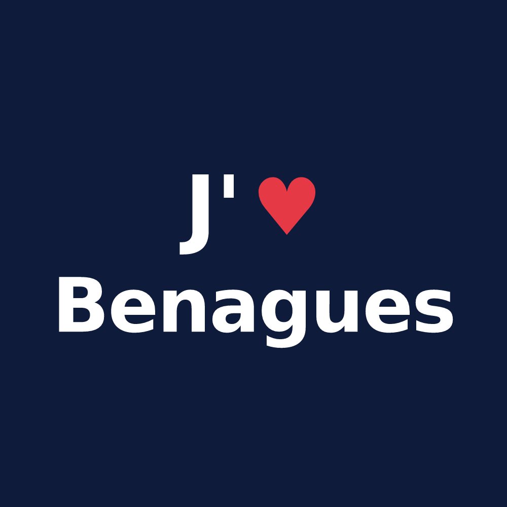 T-shirt personnalisé Benagues — design J'aime Benagues