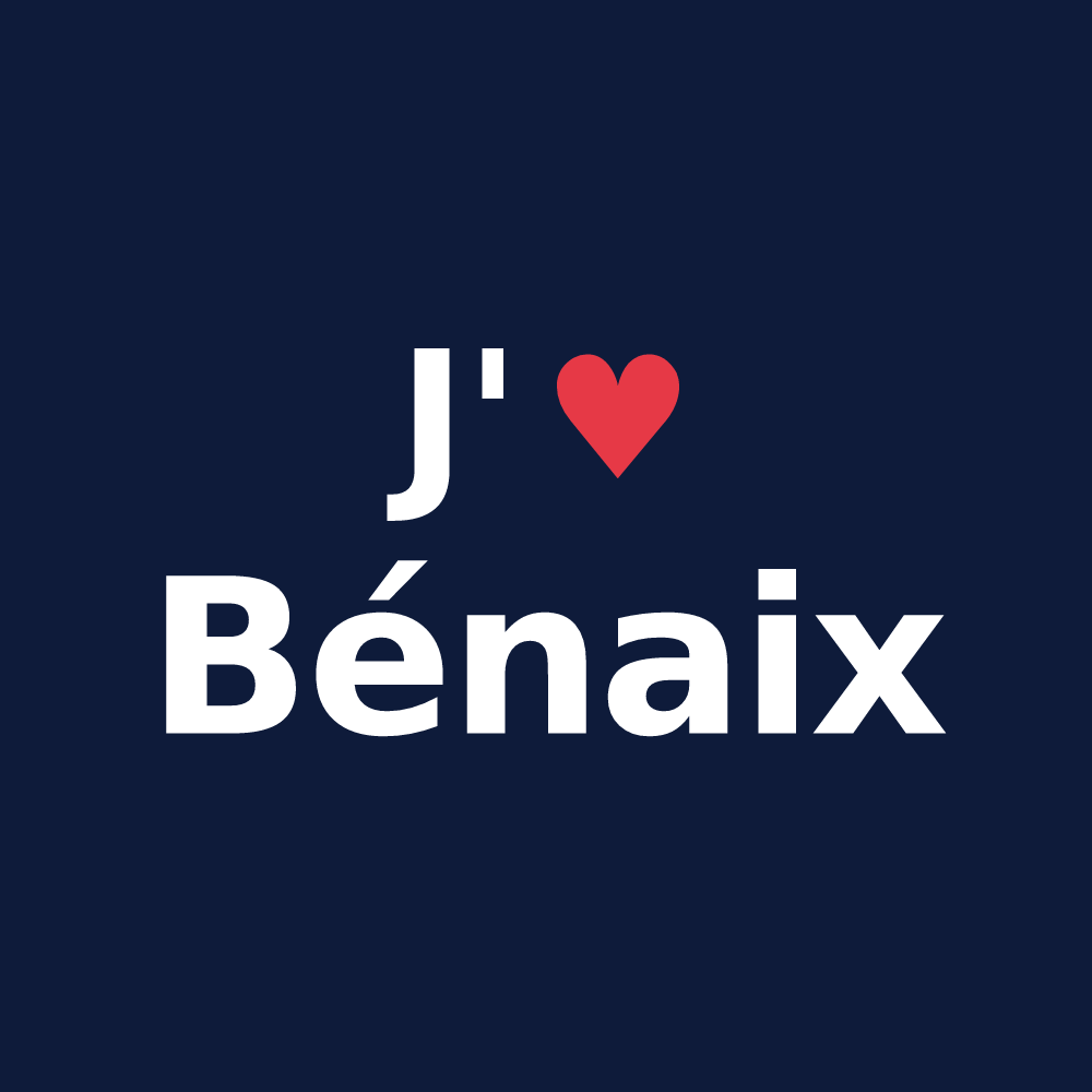 T-shirt personnalisé Bénaix — design J'aime Bénaix