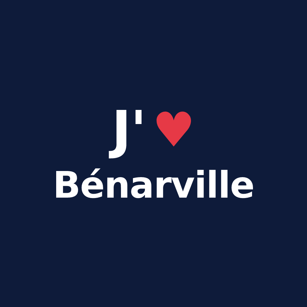T-shirt personnalisé Bénarville — design « J'aime Bénarville » imprimé sur le t-shirt
