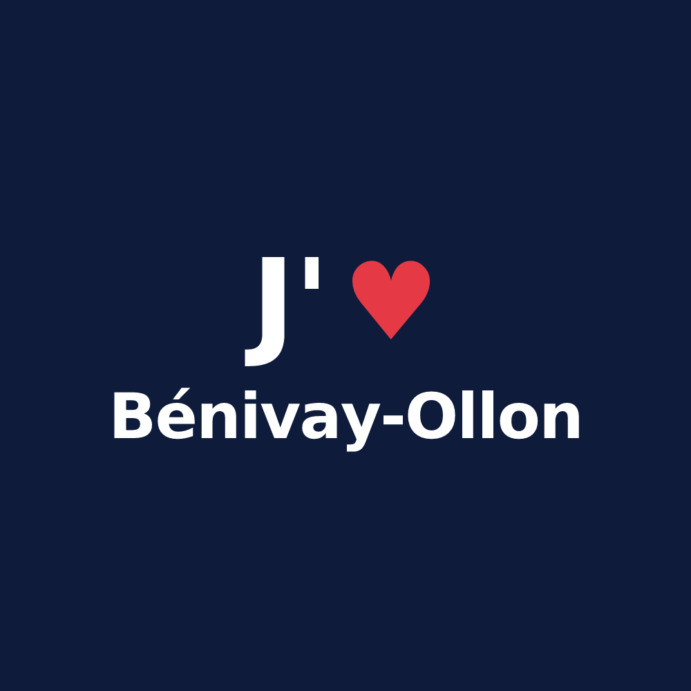 T-shirt personnalisé Bénivay-Ollon — design J'aime Bénivay-Ollon
