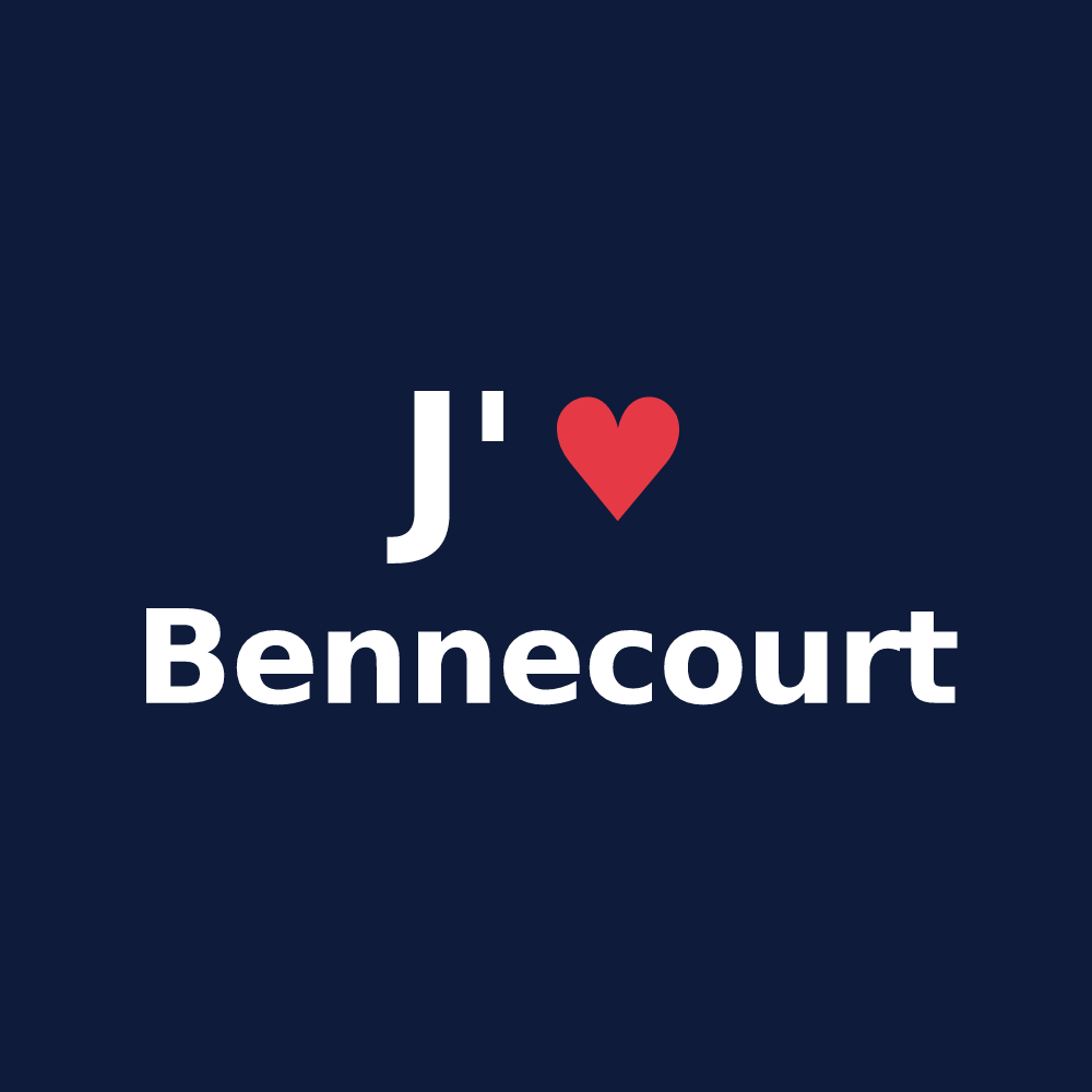 T-shirt personnalisé Bennecourt — design J'aime Bennecourt