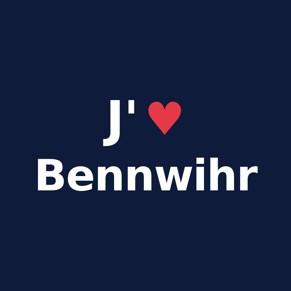 T-shirt personnalisé Bennwihr — design J'aime Bennwihr