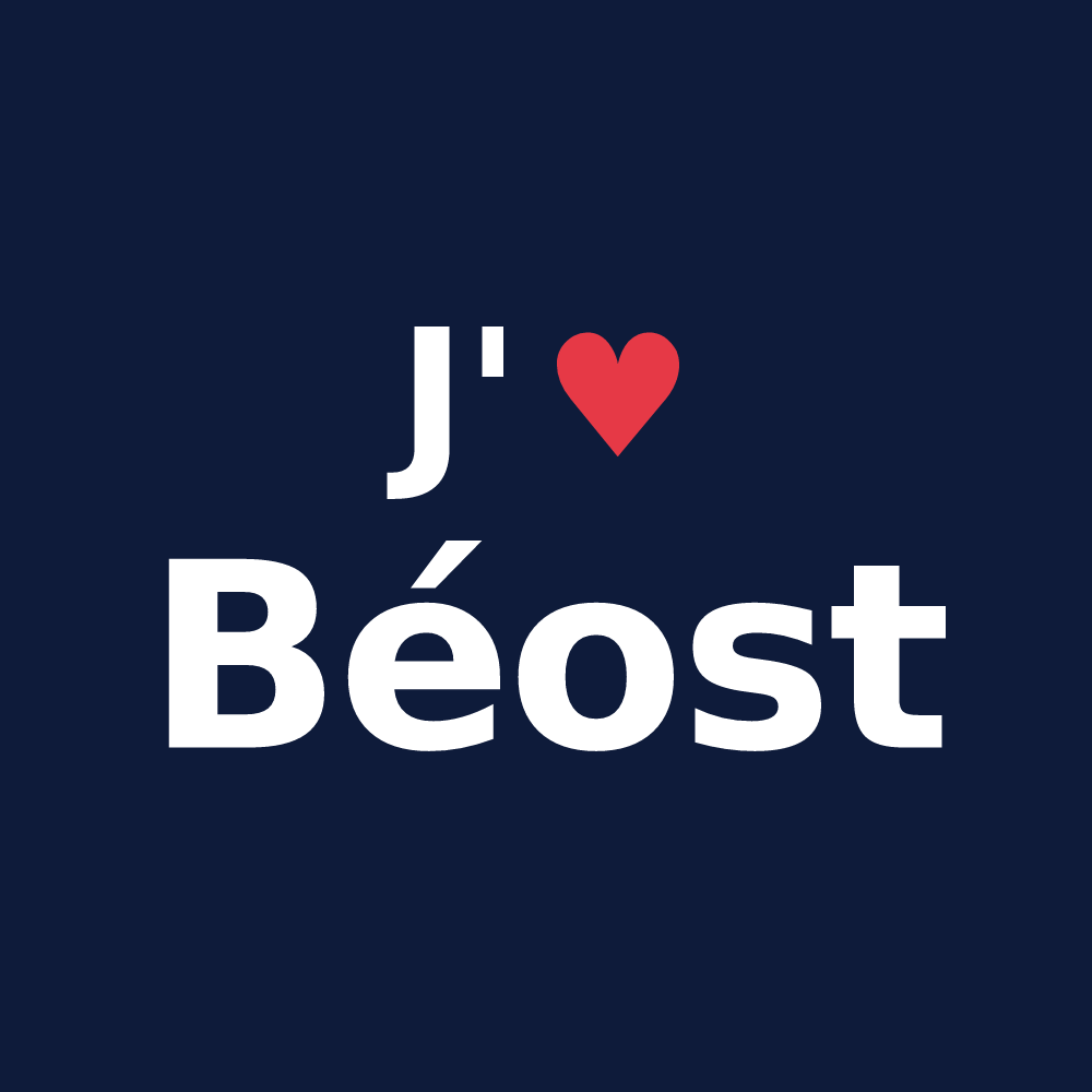 T-shirt personnalisé Béost — design J'aime Béost
