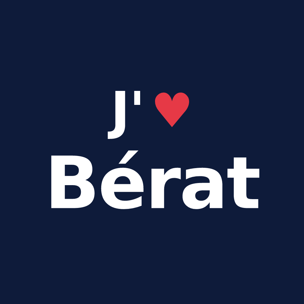 T-shirt personnalisé Bérat — design « J'aime Bérat » imprimé sur le t-shirt
