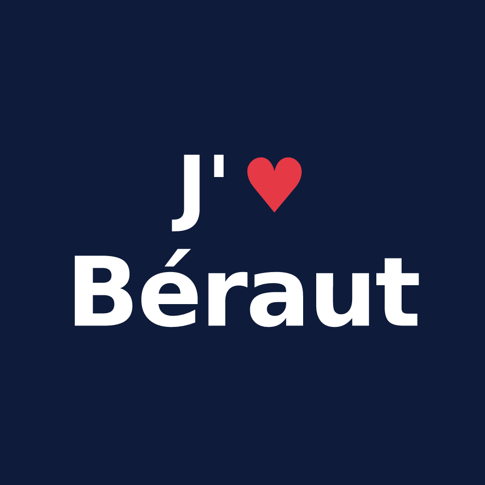 T-shirt personnalisé Béraut — design « J'aime Béraut » imprimé sur le t-shirt