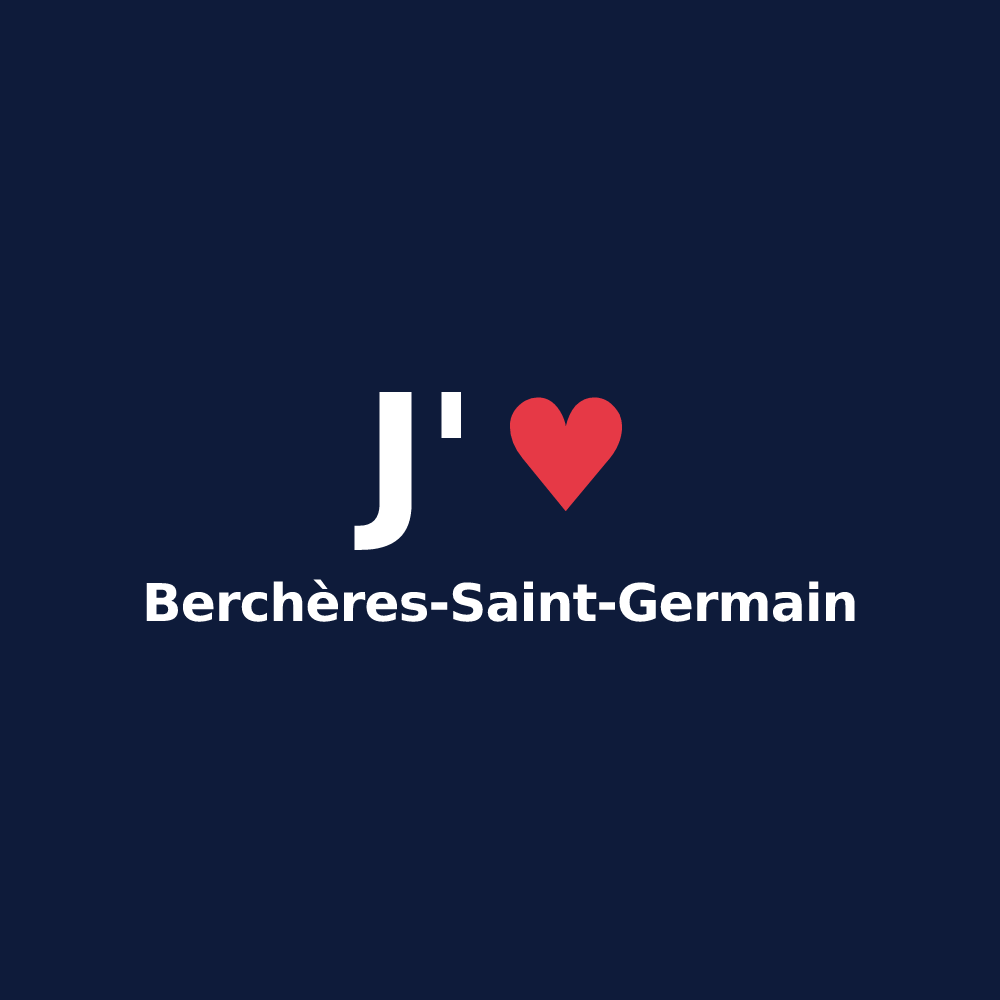 T-shirt personnalisé Berchères-Saint-Germain — design J'aime Berchères-Saint-Germain