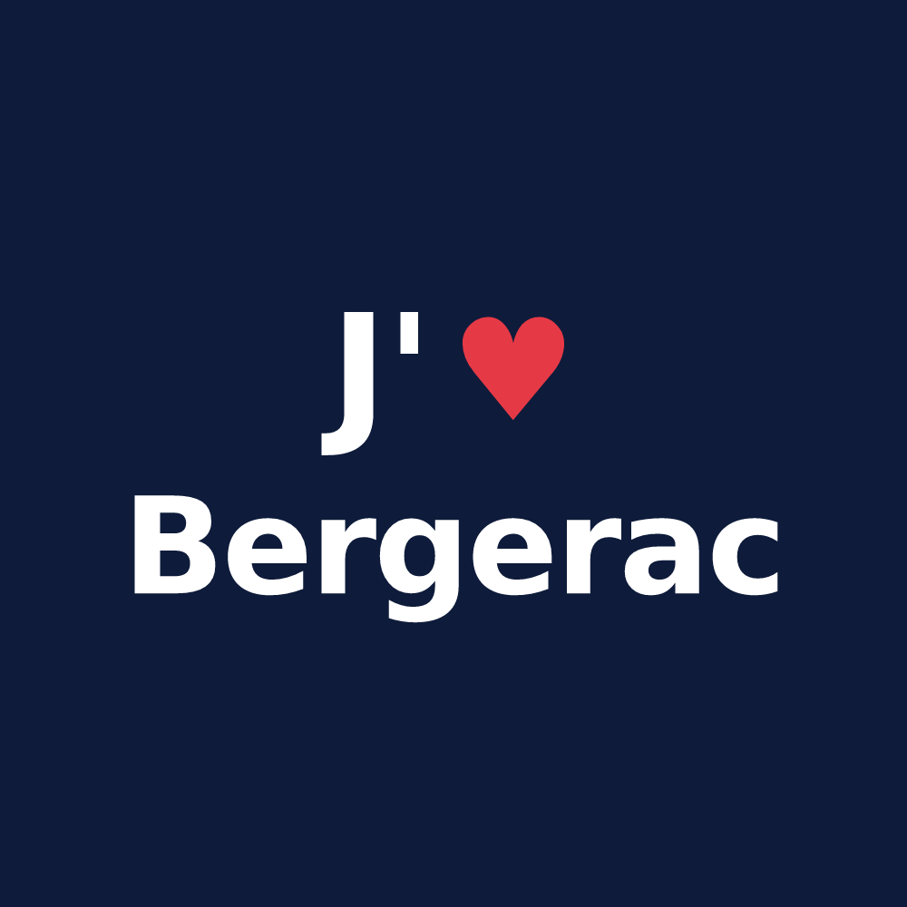 T-shirt personnalisé Bergerac — design J'aime Bergerac