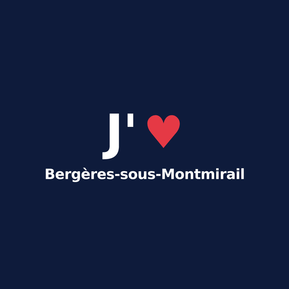 T-shirt personnalisé Bergères-sous-Montmirail — design J'aime Bergères-sous-Montmirail