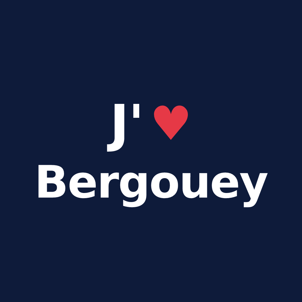 T-shirt personnalisé Bergouey — design J'aime Bergouey