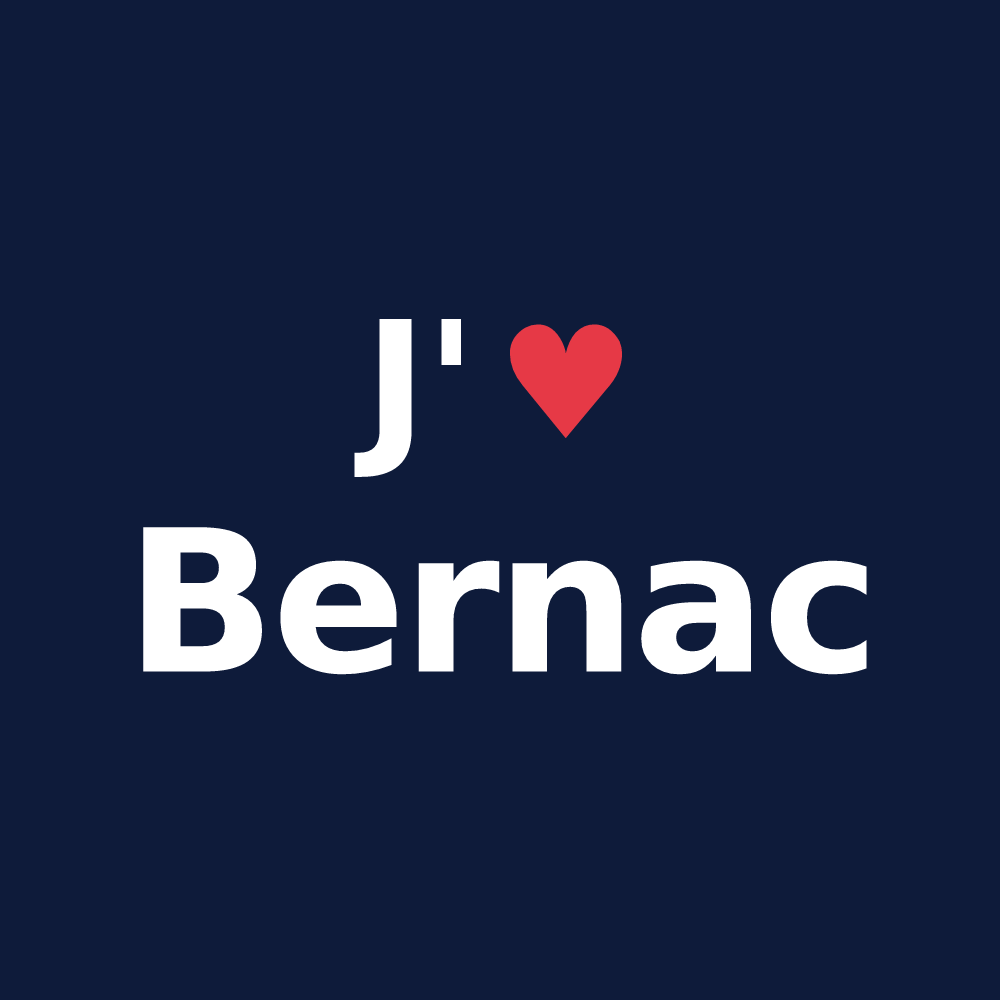 T-shirt personnalisé Bernac — design J'aime Bernac