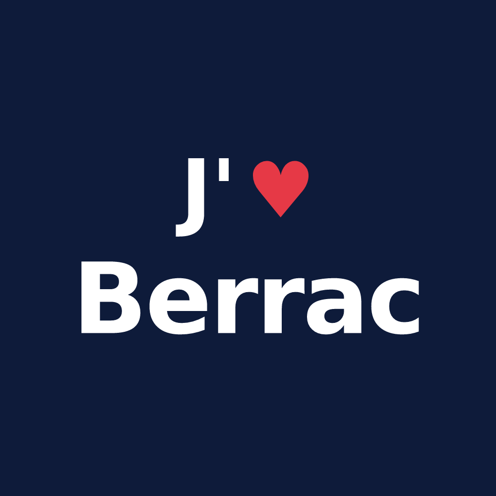 T-shirt personnalisé Berrac — design J'aime Berrac