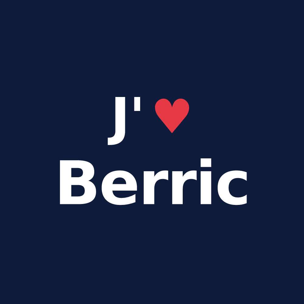 T-shirt personnalisé Berric — design J'aime Berric