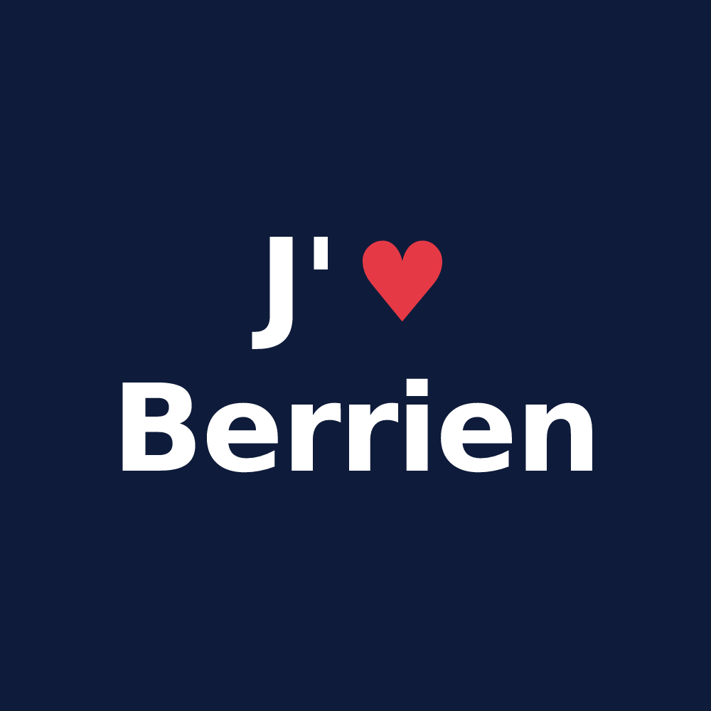 T-shirt personnalisé Berrien — design « J'aime Berrien » imprimé sur le t-shirt