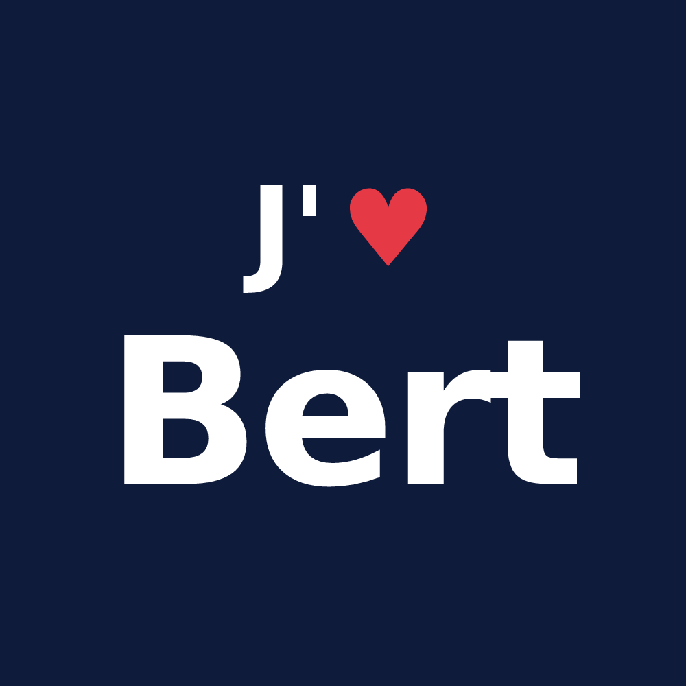 T-shirt personnalisé Bert — design « J'aime Bert » imprimé sur le t-shirt