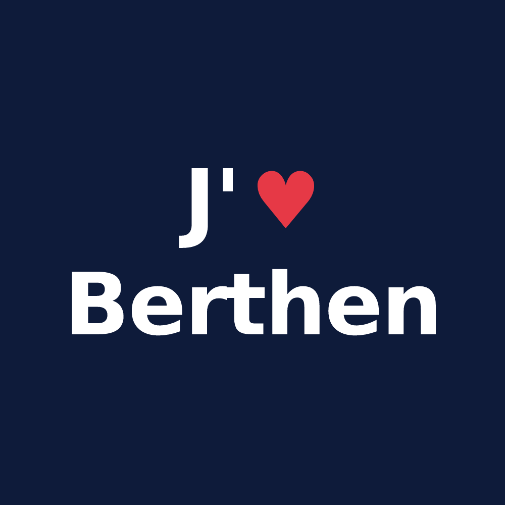 T-shirt personnalisé Berthen — design « J'aime Berthen » imprimé sur le t-shirt