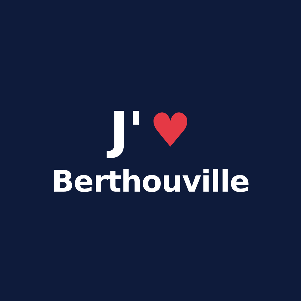 T-shirt personnalisé Berthouville — design J'aime Berthouville