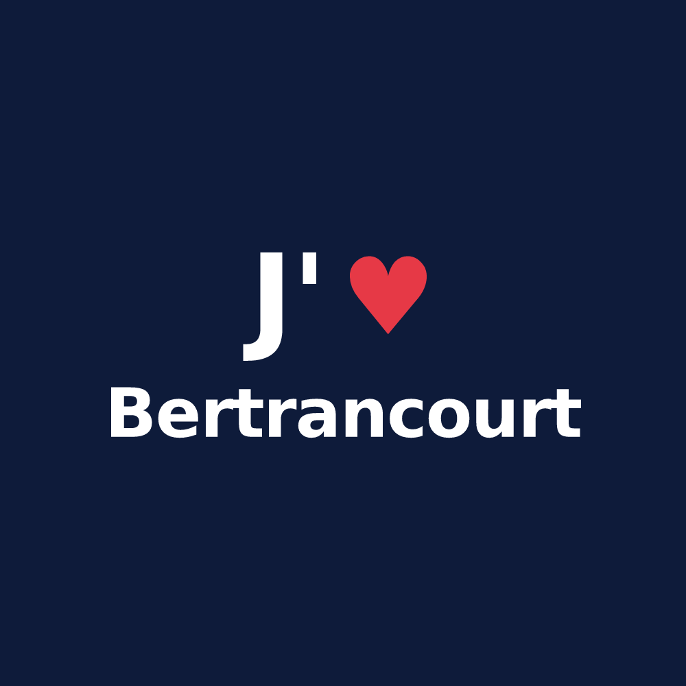 T-shirt personnalisé Bertrancourt — design J'aime Bertrancourt