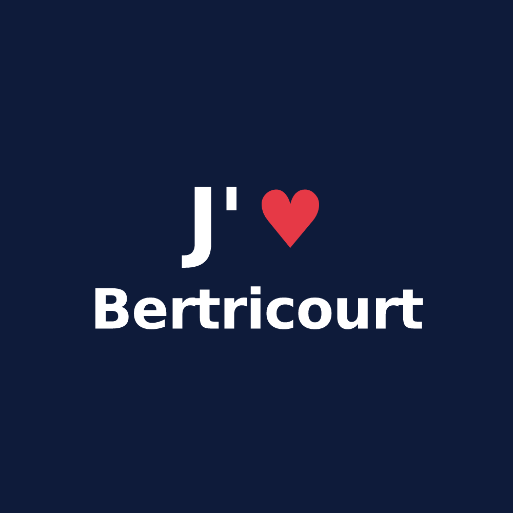 T-shirt personnalisé Bertricourt — design J'aime Bertricourt