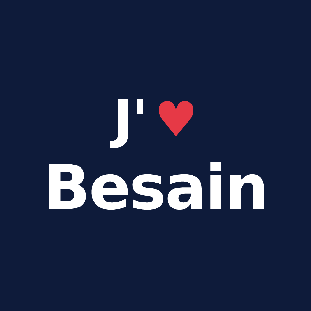 T-shirt personnalisé Besain — design J'aime Besain