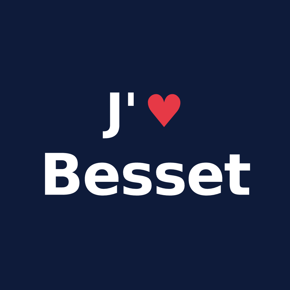 T-shirt personnalisé Besset — design J'aime Besset