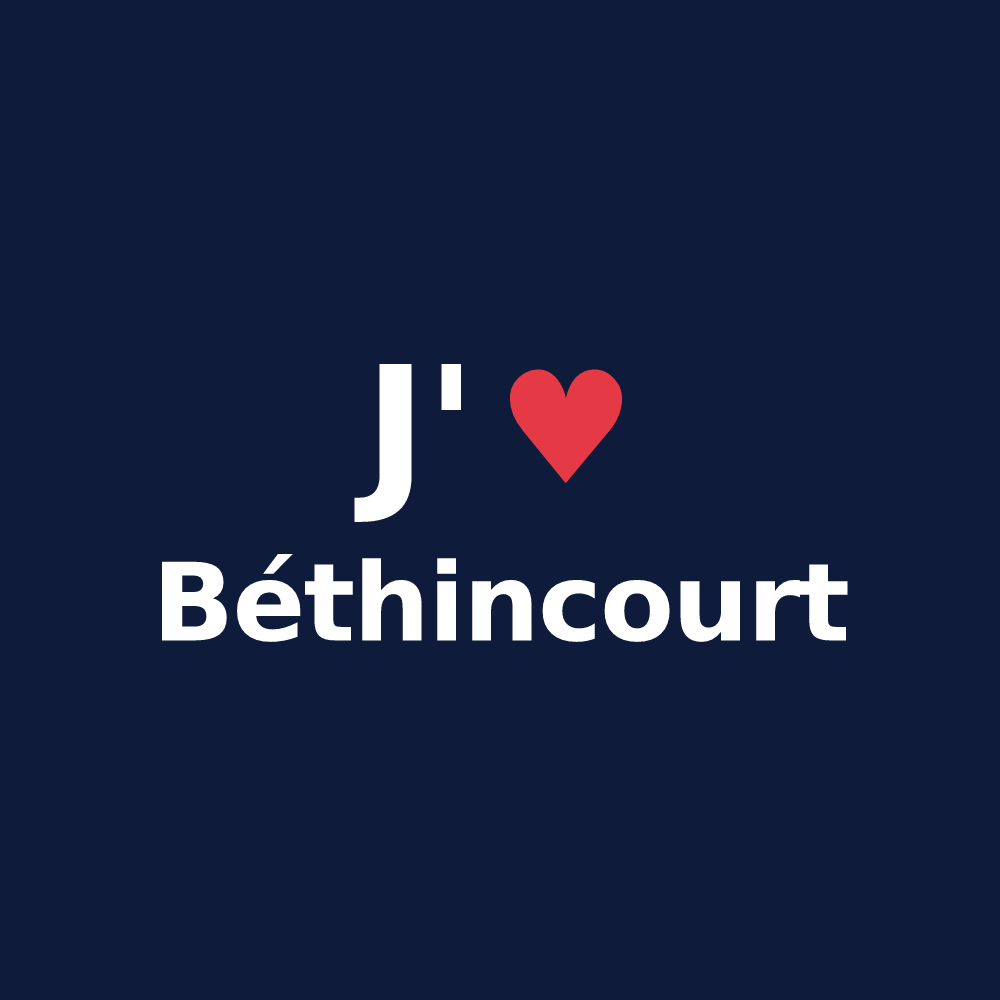 T-shirt personnalisé Béthincourt — design J'aime Béthincourt