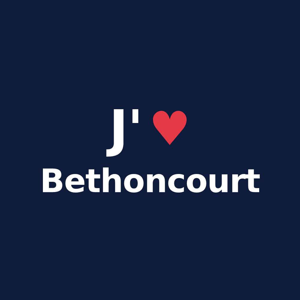 T-shirt personnalisé Bethoncourt — design J'aime Bethoncourt