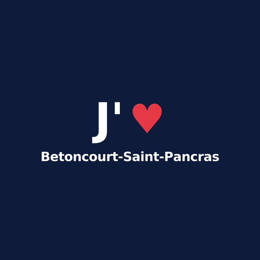 T-shirt personnalisé Betoncourt-Saint-Pancras — design J'aime Betoncourt-Saint-Pancras