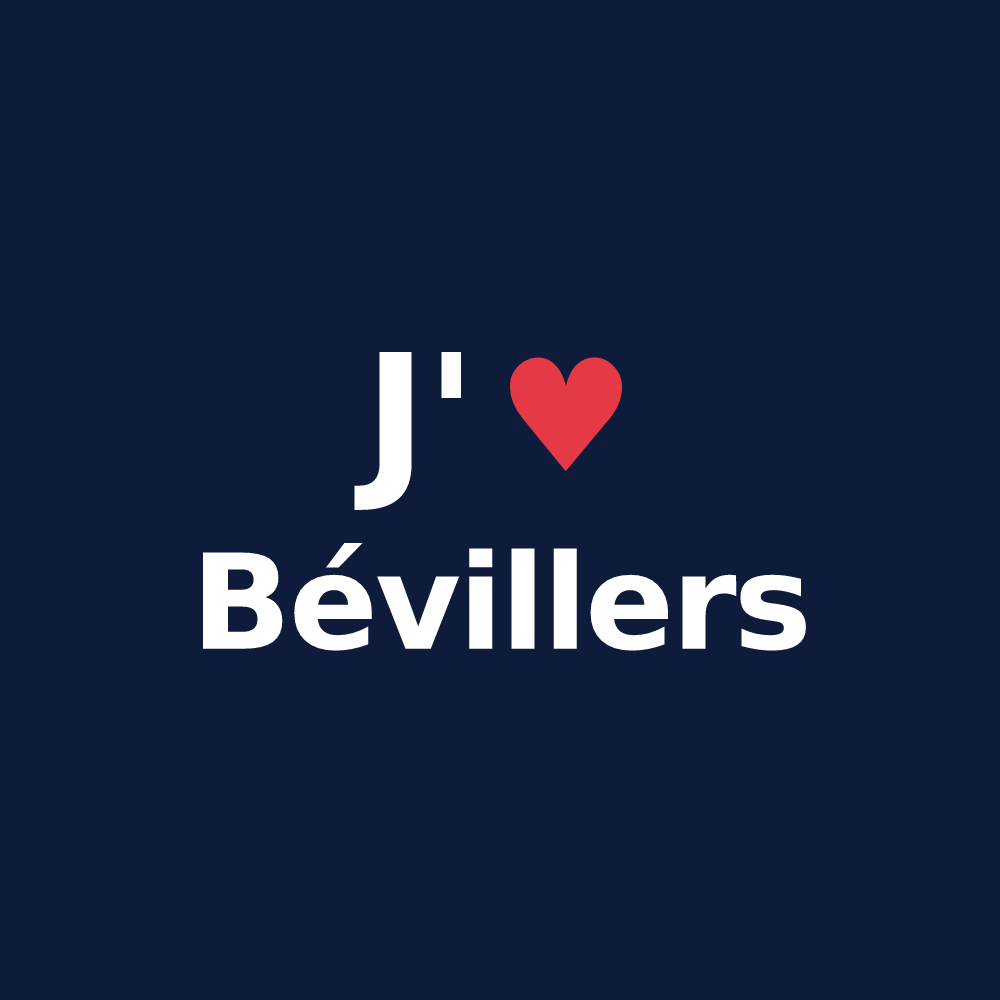 T-shirt personnalisé Bévillers — design J'aime Bévillers