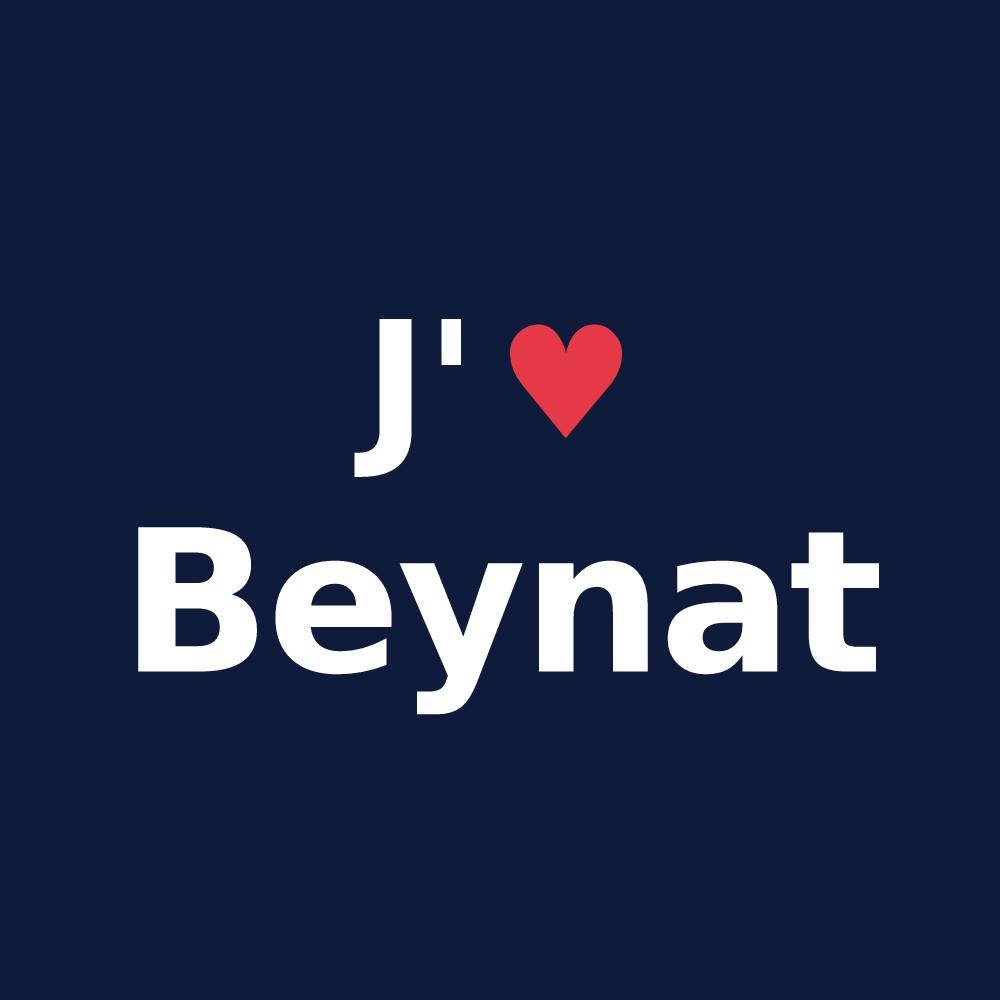 T-shirt personnalisé Beynat — design J'aime Beynat