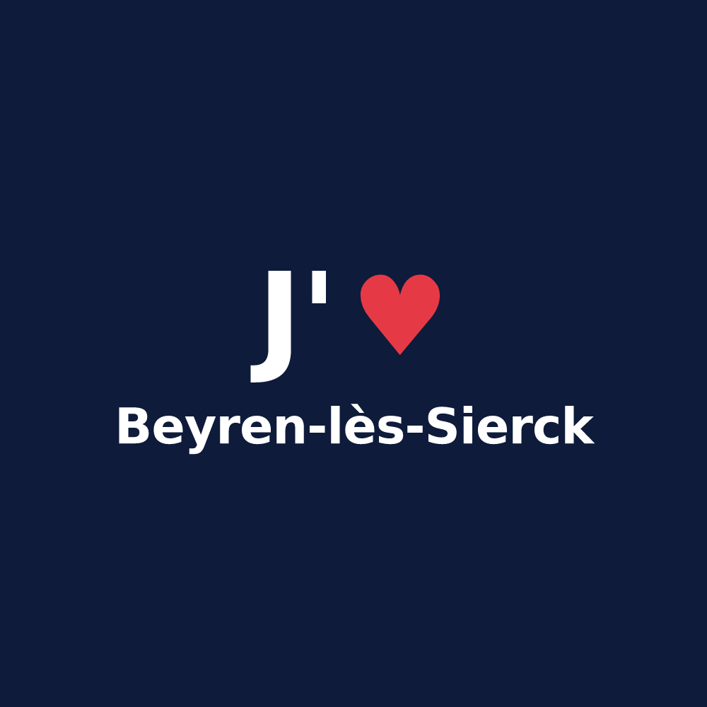 T-shirt personnalisé Beyren-lès-Sierck — design J'aime Beyren-lès-Sierck