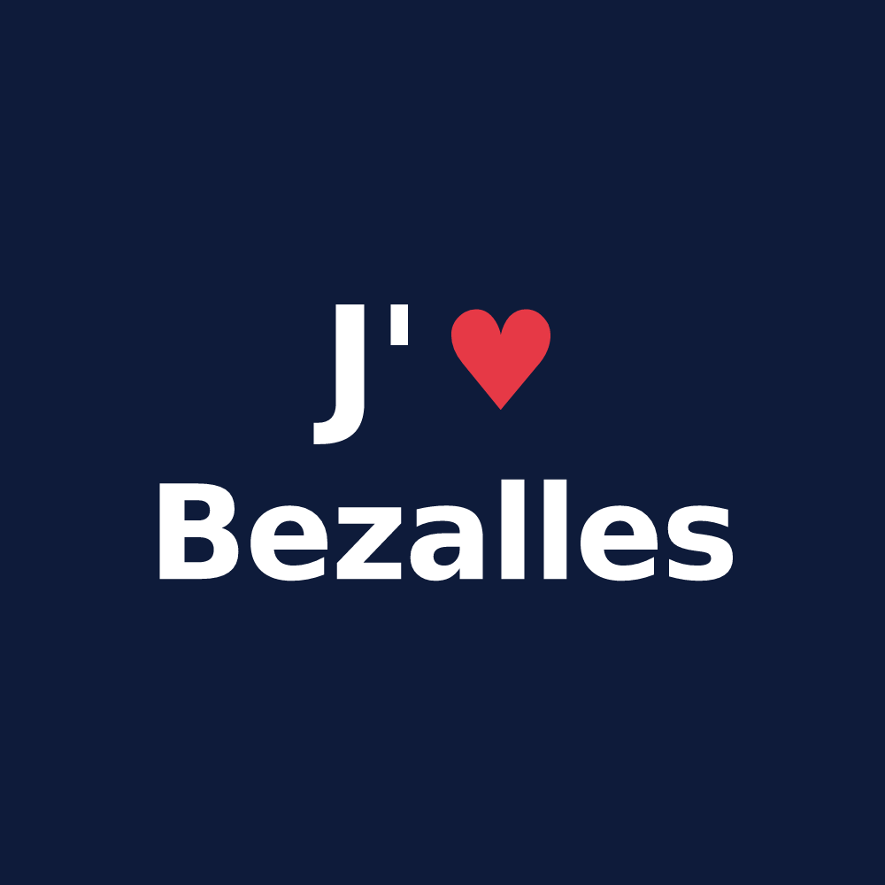 T-shirt personnalisé Bezalles — design J'aime Bezalles