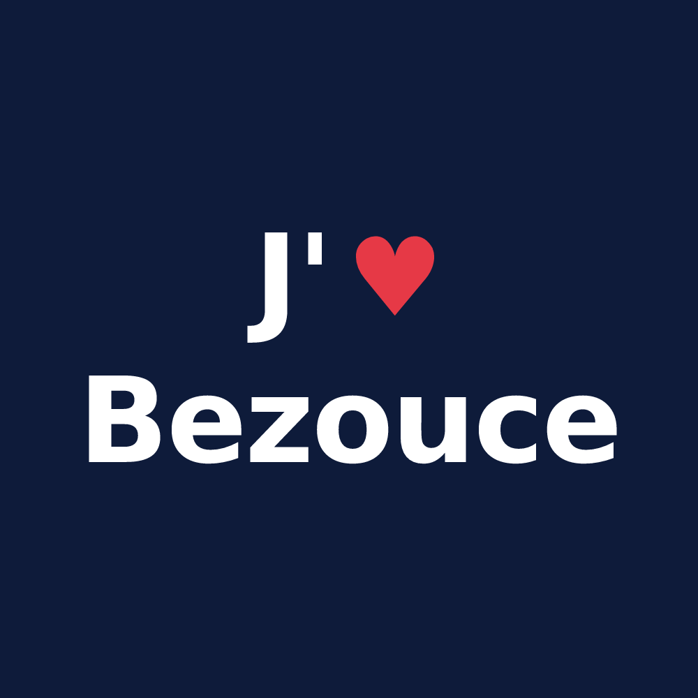 T-shirt personnalisé Bezouce — design J'aime Bezouce