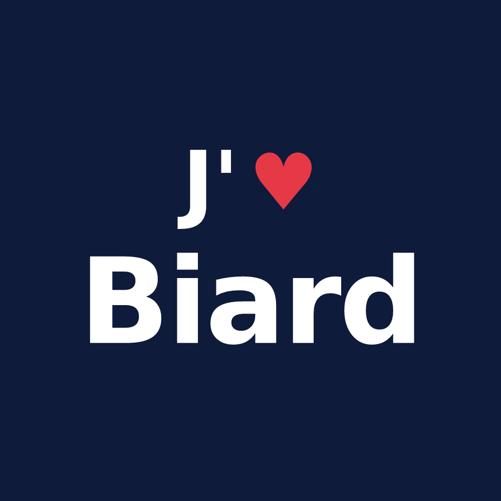T-shirt personnalisé Biard — design « J'aime Biard » imprimé sur le t-shirt
