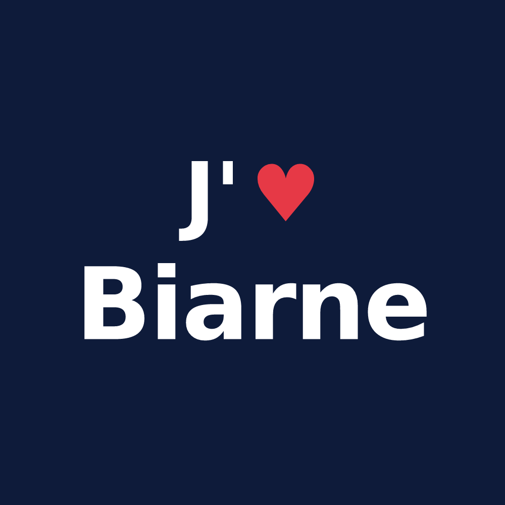 T-shirt personnalisé Biarne — design J'aime Biarne
