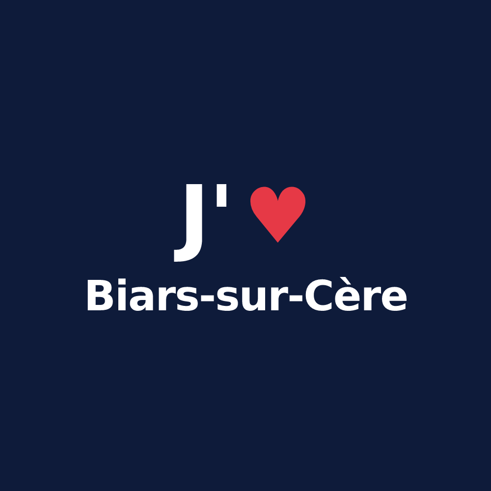 T-shirt personnalisé Biars-sur-Cère — design « J'aime Biars-sur-Cère » imprimé sur le t-shirt