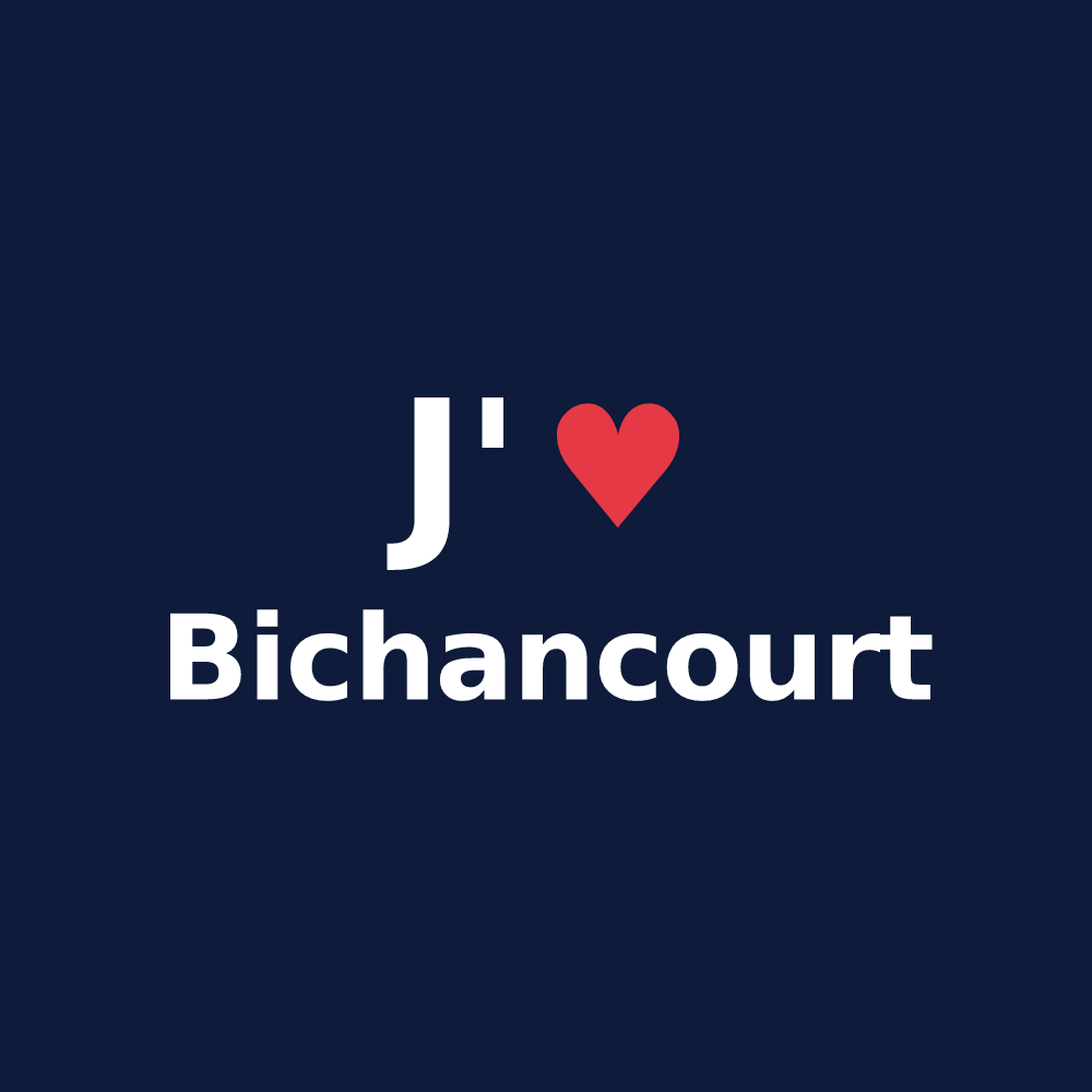 T-shirt personnalisé Bichancourt — design « J'aime Bichancourt » imprimé sur le t-shirt