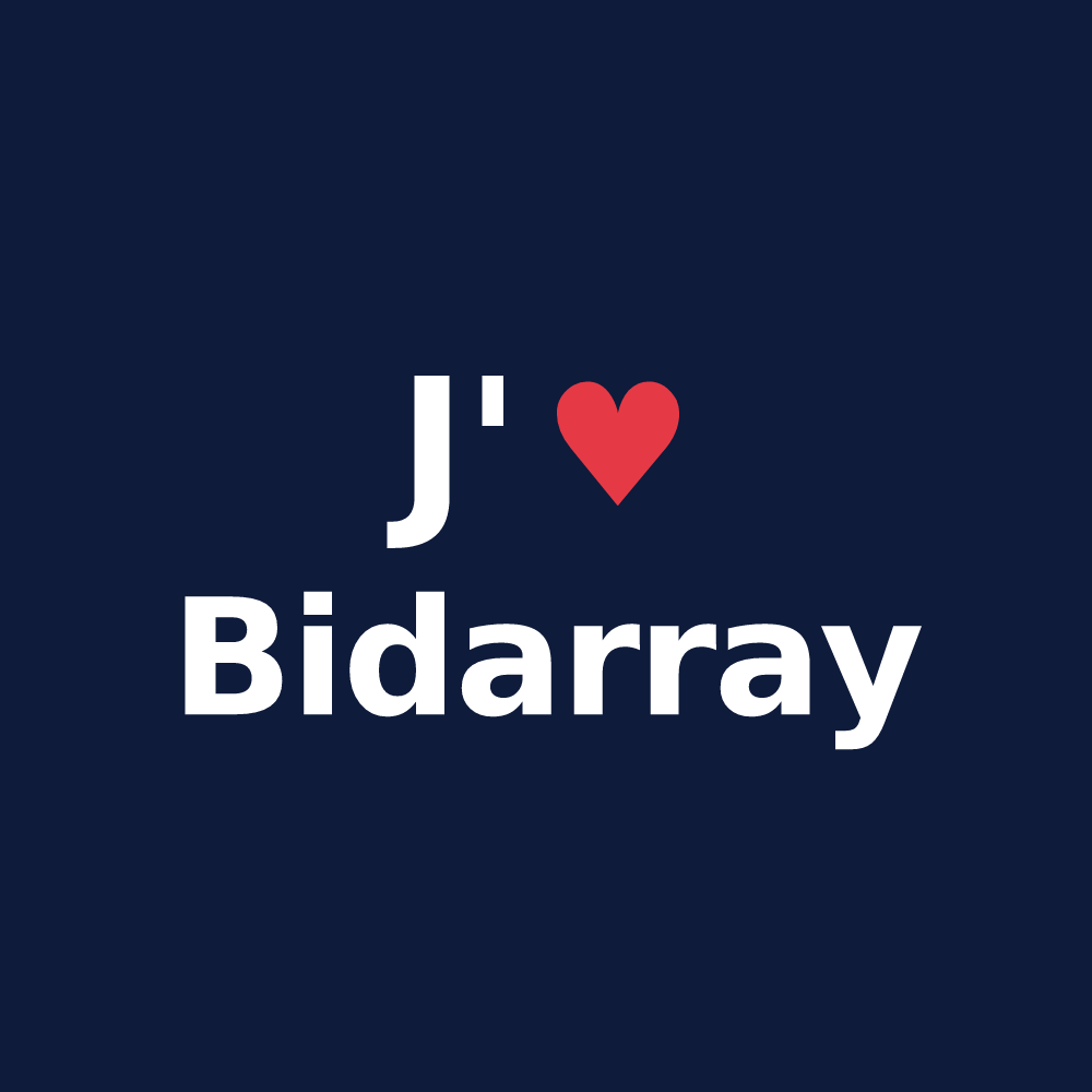 T-shirt personnalisé Bidarray — design « J'aime Bidarray » imprimé sur le t-shirt