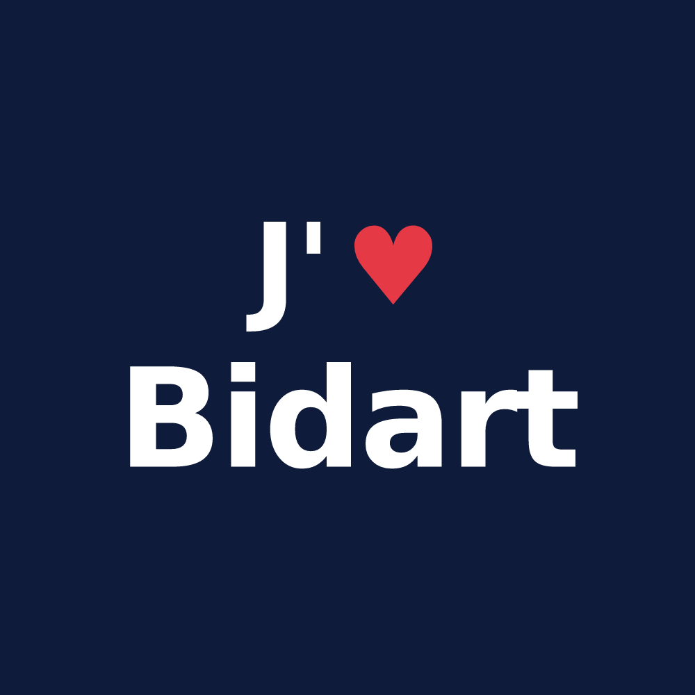 T-shirt personnalisé Bidart — design J'aime Bidart