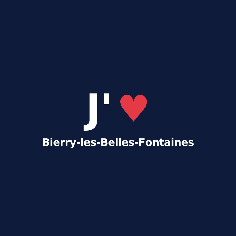 T-shirt personnalisé Bierry-les-Belles-Fontaines — design J'aime Bierry-les-Belles-Fontaines