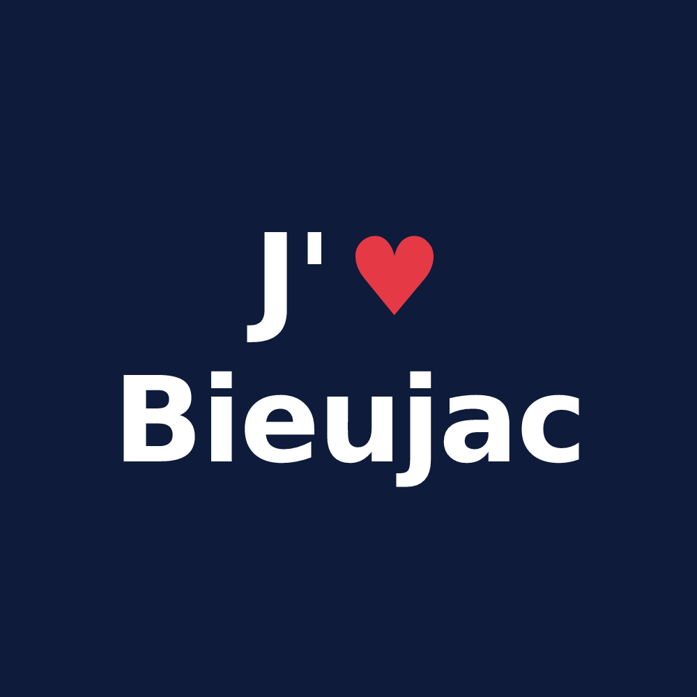 T-shirt personnalisé Bieujac — design J'aime Bieujac