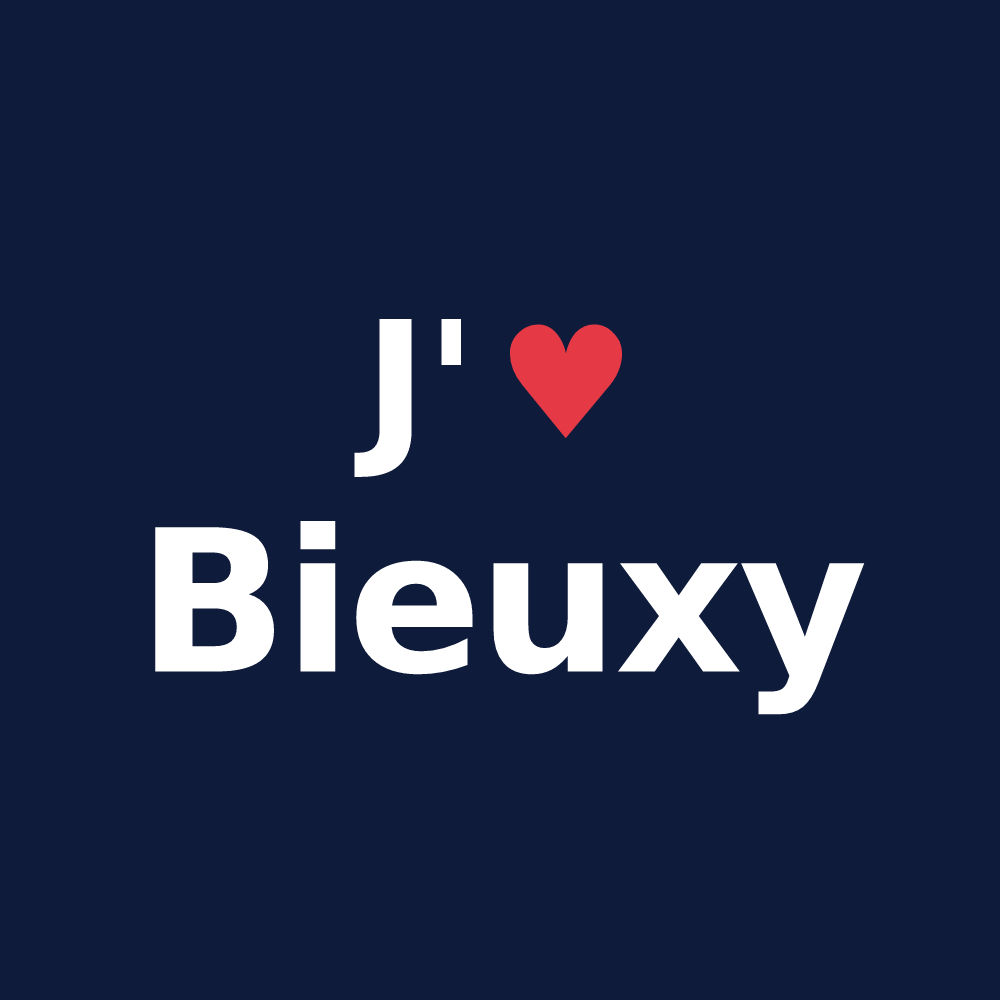 T-shirt personnalisé Bieuxy — design J'aime Bieuxy