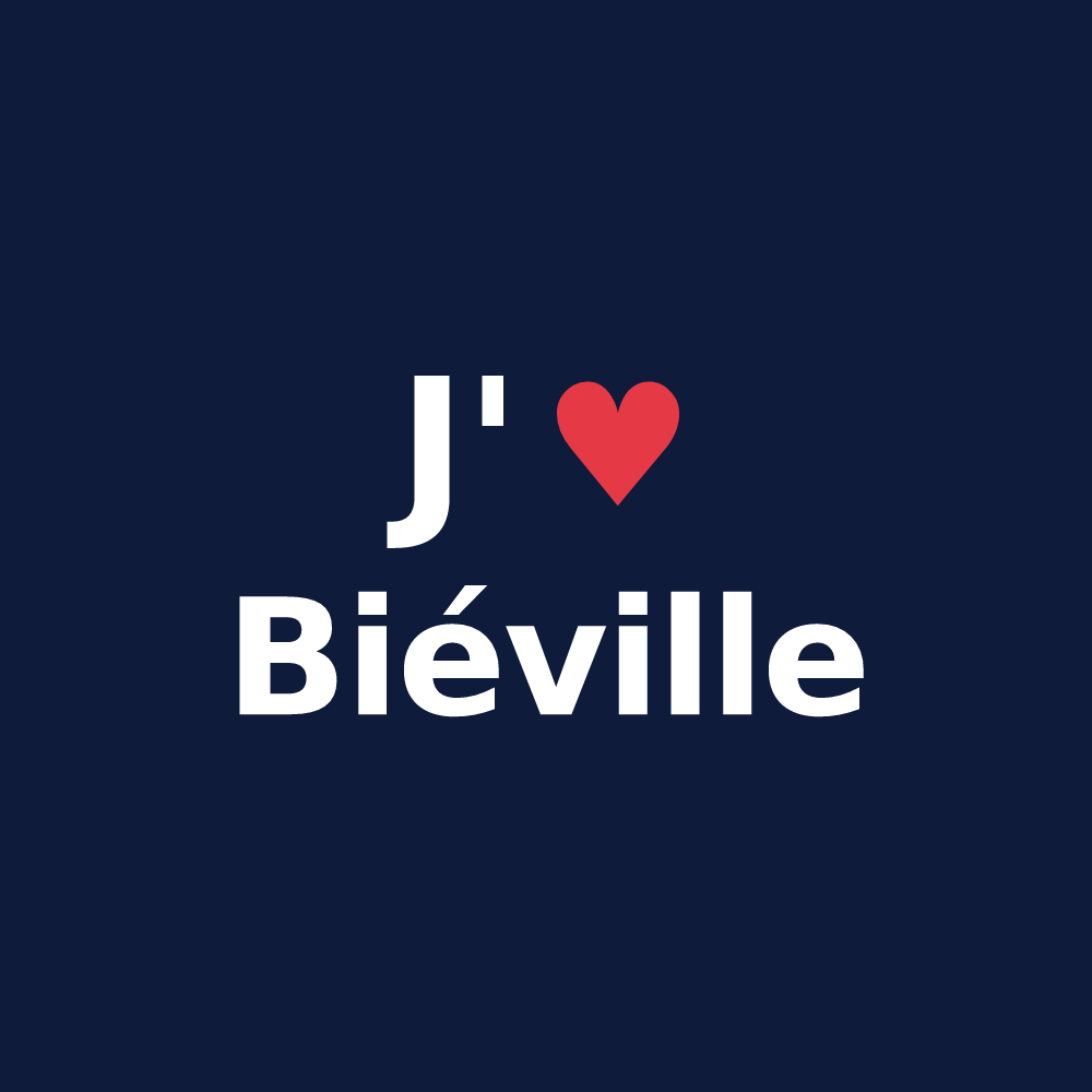 T-shirt personnalisé Biéville — design J'aime Biéville