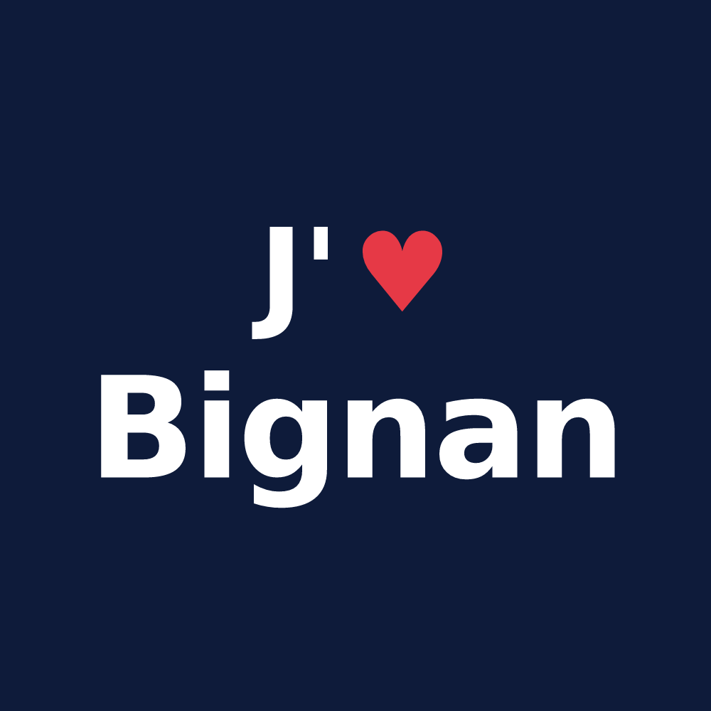 T-shirt personnalisé Bignan — design J'aime Bignan