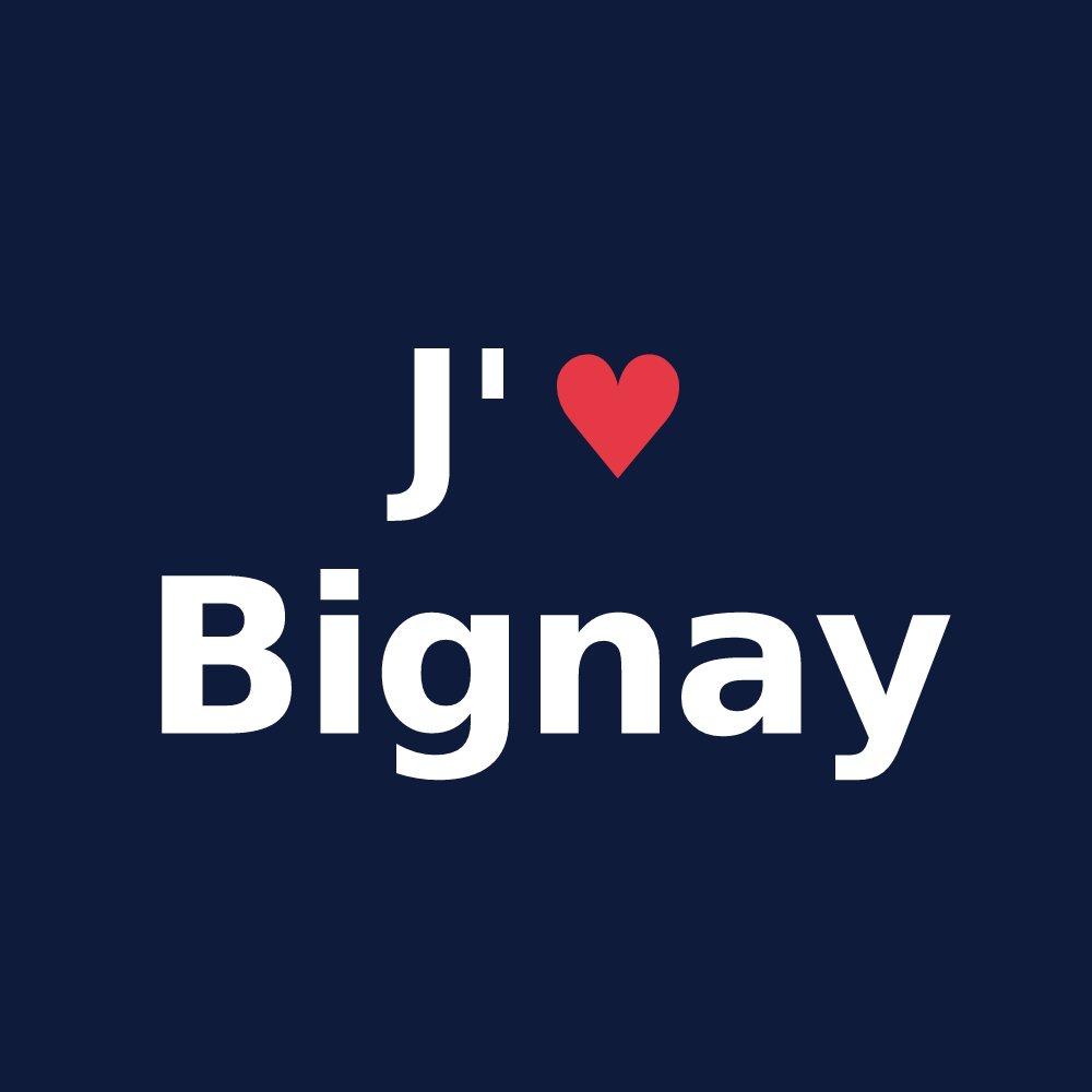 T-shirt personnalisé Bignay — design J'aime Bignay